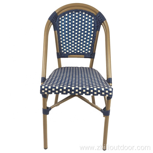 French Blue Bistro Rattan Restaurant Outdoor Chairs